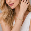 Oro Laminado Tennis Bracelet, Gold Filled Style Puff Mariner Design, with White Cubic Zirconia, Polished, Golden Finish, 03.266.0077.07 (Thickness, 8 Inches Length)