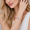 Rhodium Gold Filled Tennis Bracelet, Puff Mariner Design, with White Cubic Zirconia, Polished, Rhodium Finish, 03.266.0077.1.07 (Thickness, 8 Inches Length)