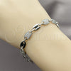 Rhodium Gold Filled Tennis Bracelet, Puff Mariner Design, with White Cubic Zirconia, Polished, Rhodium Finish, 03.266.0077.1.07 (Thickness, 8 Inches Length)
