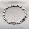 Rhodium Gold Filled Tennis Bracelet, Puff Mariner Design, with White Cubic Zirconia, Polished, Rhodium Finish, 03.266.0077.1.07 (Thickness, 8 Inches Length)