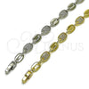 Rhodium Gold Filled Tennis Bracelet, Puff Mariner Design, with White Cubic Zirconia, Polished, Rhodium Finish, 03.266.0077.1.07 (Thickness, 8 Inches Length)
