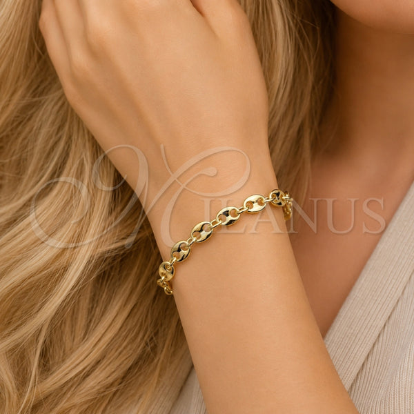 Gold Filled Bracelet — Fancy Bracelet Puff Mariner Design Polished 04. 07 — alternate product view — SKU 165567 | Oro Laminado brazalete — elegante Bracelet Puff Mariner diseño pulido 04. 07 — SKU 165567