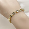 Oro Laminado Fancy Bracelet, Gold Filled Style Puff Mariner Design, Polished, Golden Finish, 04.213.0375.07 (07 MM Thickness, 7 Inches Length)