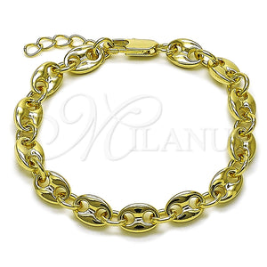 Gold Filled Bracelet — Fancy Bracelet Puff Mariner Design Polished 04. 07 — main product view — SKU 165567 | Oro Laminado brazalete — elegante Bracelet Puff Mariner diseño pulido 04. 07 — SKU 165567