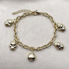 Oro Laminado Charm Bracelet, Gold Filled Style Angel and Smile Design, Polished, Golden Finish, 03.213.0441.07 (05 MM Thickness, 7 Inches Length)