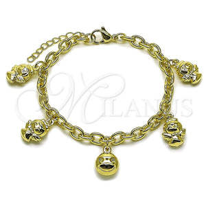 Gold Filled Bracelet — Charm Bracelet Angel and Smile Design Polished 03. — main product view — SKU 165568 | Oro Laminado brazalete — Charm Bracelet Angel and Smile diseño pulido 03. — SKU 165568