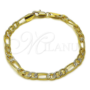 Gold Filled Bracelet — Basic Bracelet Figaro Design Diamond Cutting 04. Thickness — main product view — SKU 165569 | Oro Laminado brazalete — básico Bracelet Figaro diseño Diamond Cutting 04. Thickness — SKU 165569