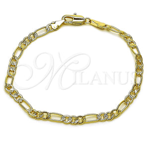 Gold Filled Bracelet — Basic Bracelet Figaro Design Diamond Cutting 04. 04 — main product view — SKU 165570 | Oro Laminado brazalete — básico Bracelet Figaro diseño Diamond Cutting 04. 04 — SKU 165570