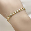 Oro Laminado Basic Bracelet, Gold Filled Style Curb Design, Polished, Golden Finish, 04.213.0342.07 (Thickness, 8 Inches Length)