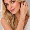Oro Laminado Basic Bracelet, Gold Filled Style Concave Cuban Design, Polished, Golden Finish, 04.213.0378.08 (Thickness, 8 Inches Length)