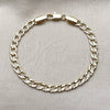 Oro Laminado Basic Bracelet, Gold Filled Style Concave Cuban Design, Polished, Golden Finish, 04.213.0378.08 (Thickness, 8 Inches Length)