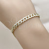 Oro Laminado Basic Bracelet, Gold Filled Style Miami Cuban Design, Polished, Golden Finish, 04.213.0155.07 (Thickness, 8 Inches Length)