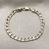 Oro Laminado Basic Bracelet, Gold Filled Style Curb Design, Diamond Cutting Finish, Golden Finish, 04.213.0379.08 (Thickness, 8 Inches Length)