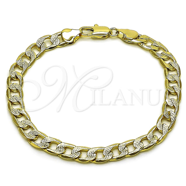 Gold Filled Bracelet — Basic Bracelet Curb Design Diamond Cutting 04. Thickness — main product view — SKU 165574 | Oro Laminado brazalete — básico Bracelet Curb diseño Diamond Cutting 04. Thickness — SKU 165574