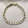 Oro Laminado Basic Bracelet, Gold Filled Style Pave Cuban Design, Polished, Golden Finish, 04.213.0381.08 (08 MM Thickness, 8 Inches Length)