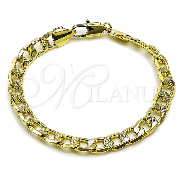Gold Filled Bracelet — Basic Bracelet Pave Cuban Design Polished 04. 08 — main product view — SKU 165576 | Oro Laminado brazalete — básico Bracelet Pave Cuban diseño pulido 04. 08 — SKU 165576