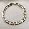 Oro Laminado Basic Bracelet, Gold Filled Style Pave Cuban Design, Polished, Golden Finish, 04.213.0382.08 (09 MM Thickness, 8 Inches Length)