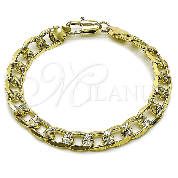 Gold Filled Bracelet — Basic Bracelet Pave Cuban Design Polished 04. 09 — main product view — SKU 165577 | Oro Laminado brazalete — básico Bracelet Pave Cuban diseño pulido 04. 09 — SKU 165577