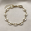Oro Laminado Fancy Bracelet, Gold Filled Style Puff Mariner Design, Polished, Golden Finish, 04.213.0383.07 (07 MM Thickness, 7 Inches Length)