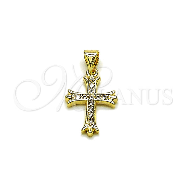 Gold Filled Pendant — Religious Pendant Cross Design with White Micro Pave — main product view — SKU 165580 | Oro Laminado dije — Religious Pendant cruz diseño with blanco Micro Pave — SKU 165580