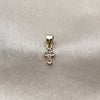 Oro Laminado Religious Pendant, Gold Filled Style Cross Design, with White Micro Pave, Polished, Golden Finish, 05.213.0211