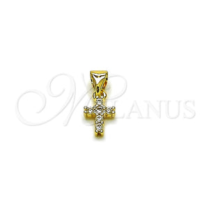Gold Filled Pendant — Religious Pendant Cross Design with White Cubic Zirconia — main product view — SKU 165583 | Oro Laminado dije — Religious Pendant cruz diseño with blanco Cubic Zirconia — SKU 165583