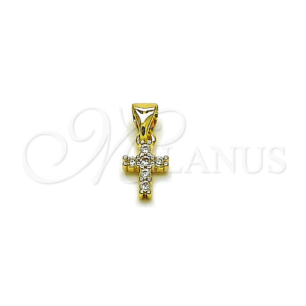 Gold Filled Pendant — Religious Pendant Cross Design with White Cubic Zirconia — main product view — SKU 165583 | Oro Laminado dije — Religious Pendant cruz diseño with blanco Cubic Zirconia — SKU 165583