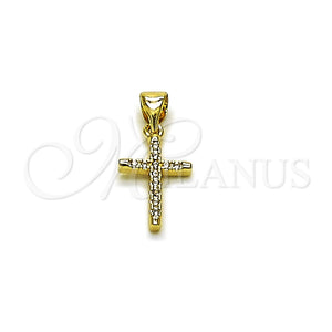 Gold Filled Pendant — Religious Pendant Cross Design with White Micro Pave — main product view — SKU 165584 | Oro Laminado dije — Religious Pendant cruz diseño with blanco Micro Pave — SKU 165584