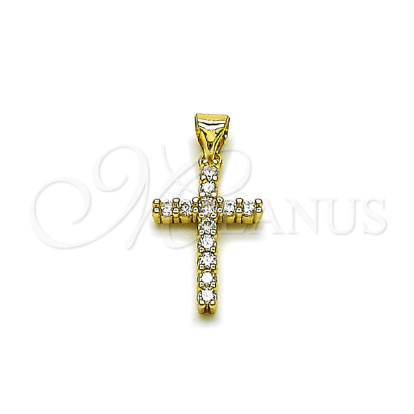 Gold Filled Pendant — Religious Pendant Cross Design with White Cubic Zirconia — main product view — SKU 165587 | Oro Laminado dije — Religious Pendant cruz diseño with blanco Cubic Zirconia — SKU 165587