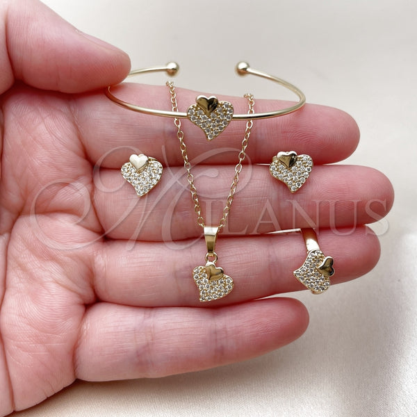 Gold Filled Ring — Earring and Pendant Children Set Heart Design with — alternate product view — SKU 165589 | Oro Laminado anillo — Earring and Pendant Children Set corazón diseño with — SKU 165589