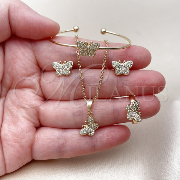 Gold Filled Ring — Earring and Pendant Adult Set Butterfly Design with — alternate product view — SKU 165590 | Oro Laminado anillo — Earring and Pendant Adult Set mariposa diseño with — SKU 165590
