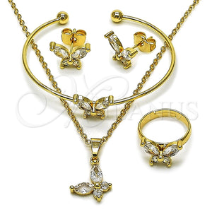Gold Filled Ring — Earring and Pendant Children Set Butterfly Design with — main product view — SKU 165591 | Oro Laminado anillo — Earring and Pendant Children Set mariposa diseño with — SKU 165591