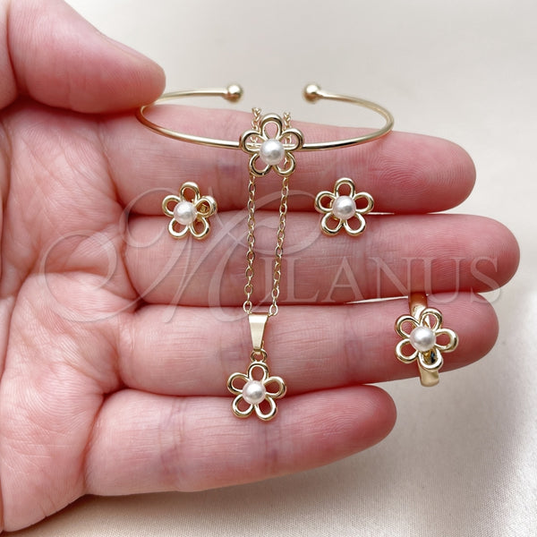 Gold Filled Ring — Earring and Pendant Children Set Flower Design with — alternate product view — SKU 165592 | Oro Laminado anillo — Earring and Pendant Children Set flor diseño with — SKU 165592