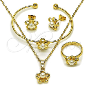 Gold Filled Ring — Earring and Pendant Children Set Flower Design with — main product view — SKU 165592 | Oro Laminado anillo — Earring and Pendant Children Set flor diseño with — SKU 165592