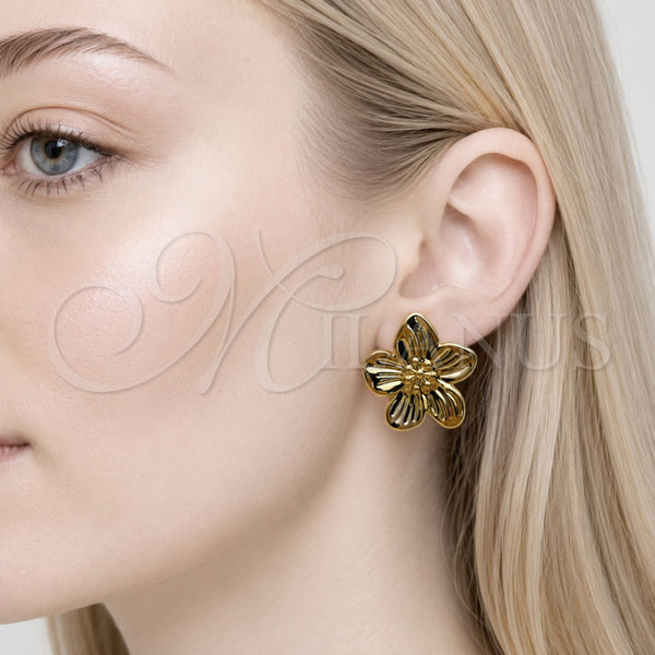 Stainless Steel Ring — Stud Earring Flower Design Polished 02. — alternate product view — SKU 165594 | Acero Inoxidable anillo — Stud Earring flor diseño pulido 02. — SKU 165594