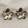 Stainless Steel Stud Earring, Flower Design, Polished, Golden Finish, 02.467.0001