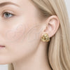 Stainless Steel Stud Earring, Love Knot Design, Polished, Golden Finish, 02.467.0002