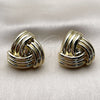 Stainless Steel Stud Earring, Love Knot Design, Polished, Golden Finish, 02.467.0002