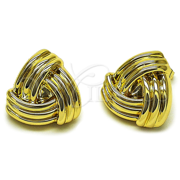 Stainless Steel Stud Earring, Love Knot Design, Polished, Golden Finish, 02.467.0002