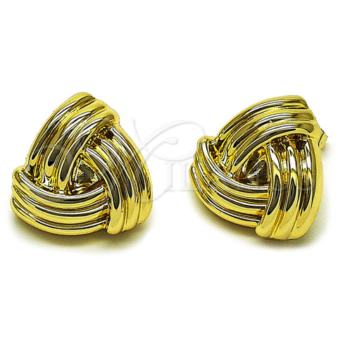 Stainless Steel Stud Earring, Love Knot Design, Polished, Golden Finish, 02.467.0002
