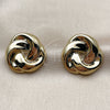 Stainless Steel Stud Earring, Love Knot Design, Polished, Golden Finish, 02.467.0003