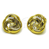 Stainless Steel Stud Earring, Love Knot Design, Polished, Golden Finish, 02.467.0003