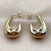 Stainless Steel Stud Earring, Polished, Golden Finish, 02.467.0005