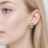 Stainless Steel Stud Earring, Polished, Golden Finish, 02.467.0007