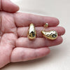 Stainless Steel Stud Earring, Teardrop Design, Polished, Golden Finish, 02.467.0009