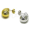 Stainless Steel Stud Earring, Teardrop Design, Polished, Golden Finish, 02.467.0009