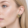 Stainless Steel Stud Earring, Polished, Golden Finish, 02.467.0010