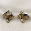 Stainless Steel Stud Earring, Polished, Golden Finish, 02.467.0010