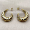 Stainless Steel Stud Earring, Polished, Golden Finish, 02.467.0014