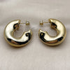 Stainless Steel Medium Hoop, Polished, Golden Finish, 02.467.0015.30